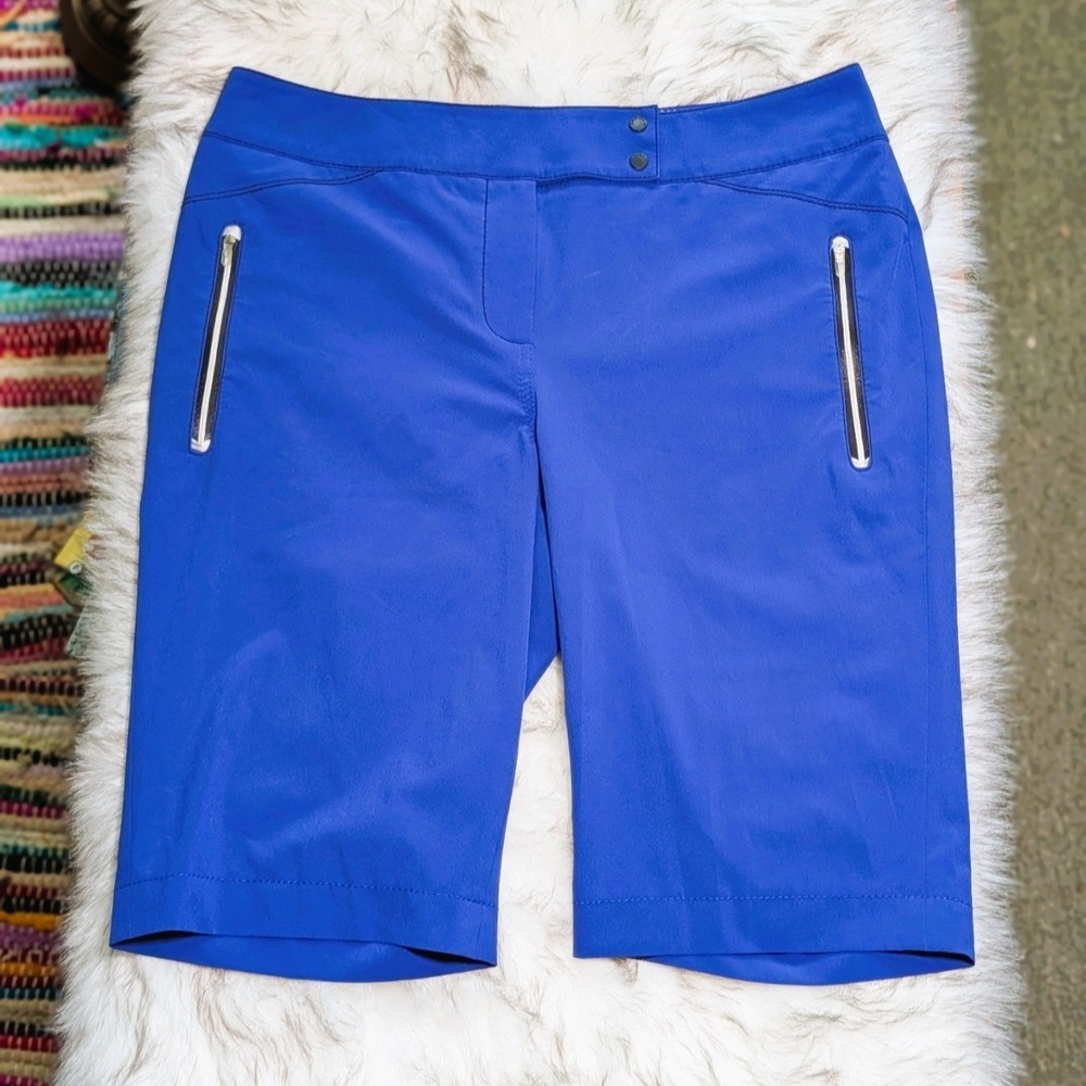 Annika Cutter & Buck 12" Bermuda Golf Shorts Women's Sz 8 Capri Blue Activewear